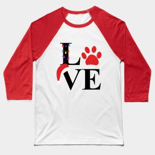 Love text with paw print and colorful light bulb Baseball T-Shirt